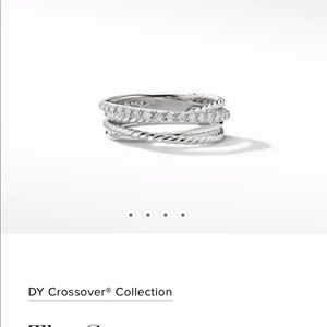 DY crossover collection ring with diamonds